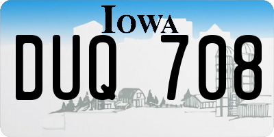IA license plate DUQ708