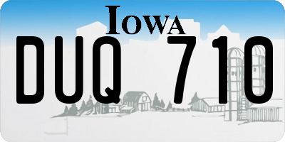 IA license plate DUQ710