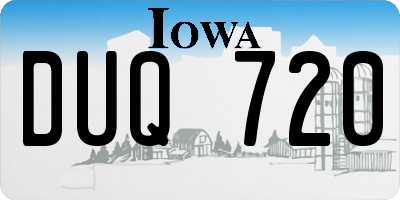 IA license plate DUQ720