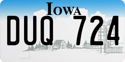 IA license plate DUQ724