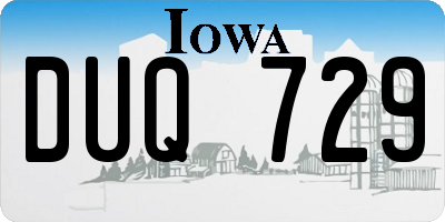 IA license plate DUQ729