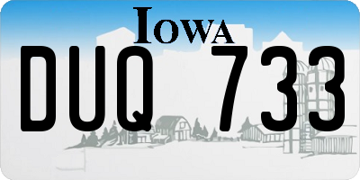 IA license plate DUQ733