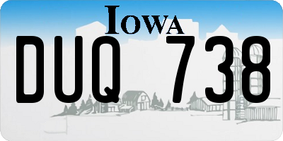 IA license plate DUQ738