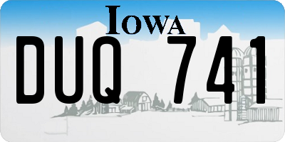 IA license plate DUQ741