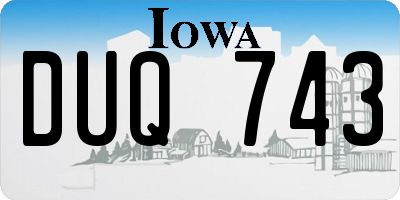 IA license plate DUQ743