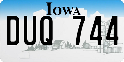 IA license plate DUQ744