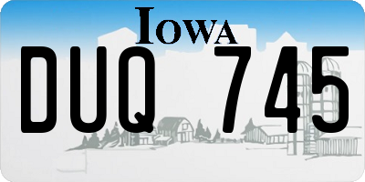 IA license plate DUQ745