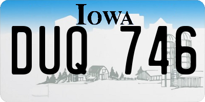 IA license plate DUQ746