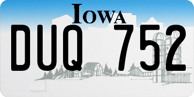 IA license plate DUQ752