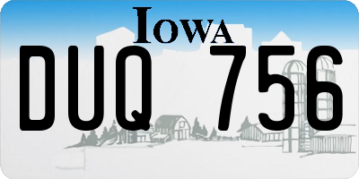 IA license plate DUQ756