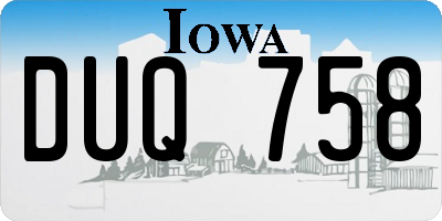 IA license plate DUQ758