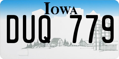 IA license plate DUQ779