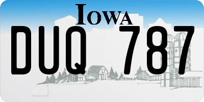 IA license plate DUQ787