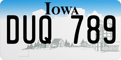 IA license plate DUQ789