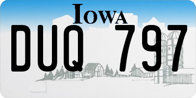 IA license plate DUQ797