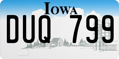 IA license plate DUQ799