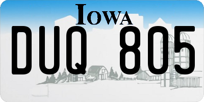 IA license plate DUQ805