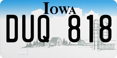 IA license plate DUQ818