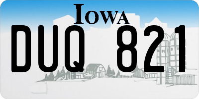 IA license plate DUQ821