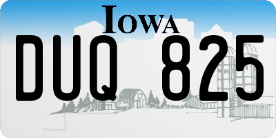 IA license plate DUQ825