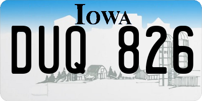 IA license plate DUQ826