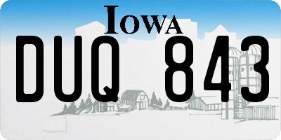 IA license plate DUQ843