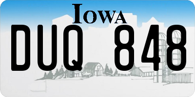 IA license plate DUQ848