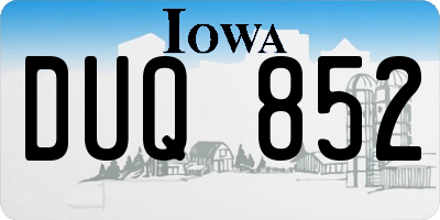 IA license plate DUQ852