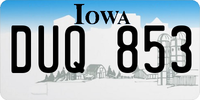 IA license plate DUQ853
