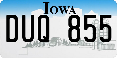 IA license plate DUQ855