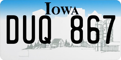 IA license plate DUQ867