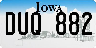 IA license plate DUQ882