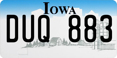 IA license plate DUQ883