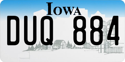 IA license plate DUQ884