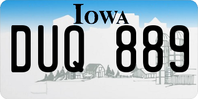 IA license plate DUQ889