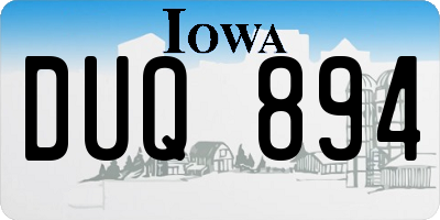 IA license plate DUQ894