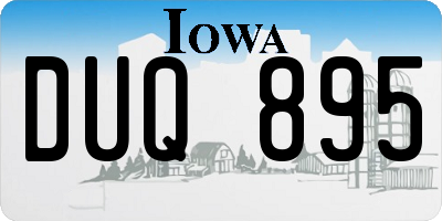 IA license plate DUQ895