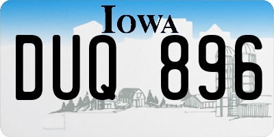 IA license plate DUQ896