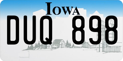 IA license plate DUQ898