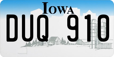 IA license plate DUQ910