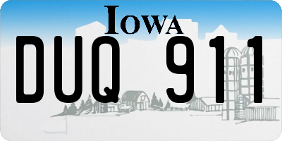 IA license plate DUQ911