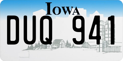 IA license plate DUQ941