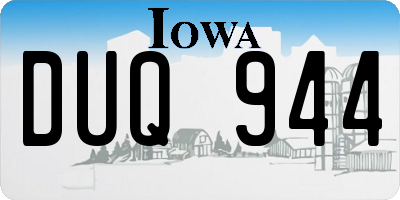 IA license plate DUQ944