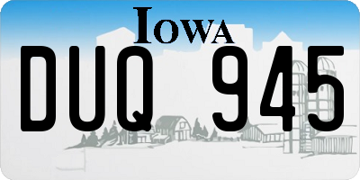 IA license plate DUQ945