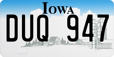 IA license plate DUQ947