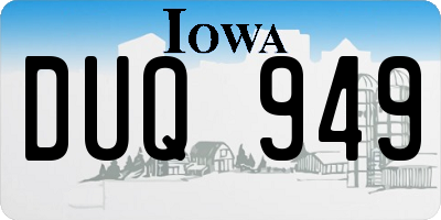 IA license plate DUQ949