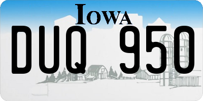 IA license plate DUQ950