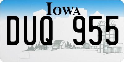 IA license plate DUQ955