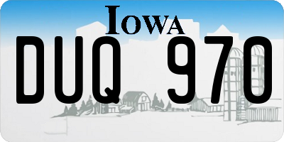 IA license plate DUQ970