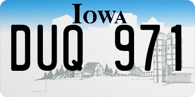 IA license plate DUQ971
